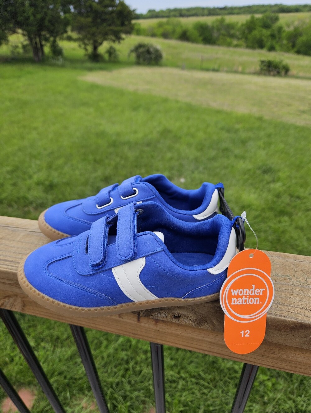 Wonder Nation Toddler Boys Casual Soccer Sneakers Blue Size 12 Memory Foam NWT